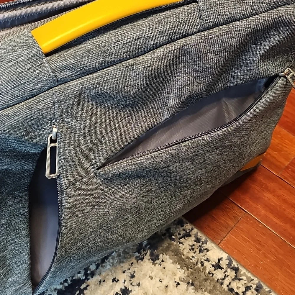 Gray Laptop Bag with Yellow Accents